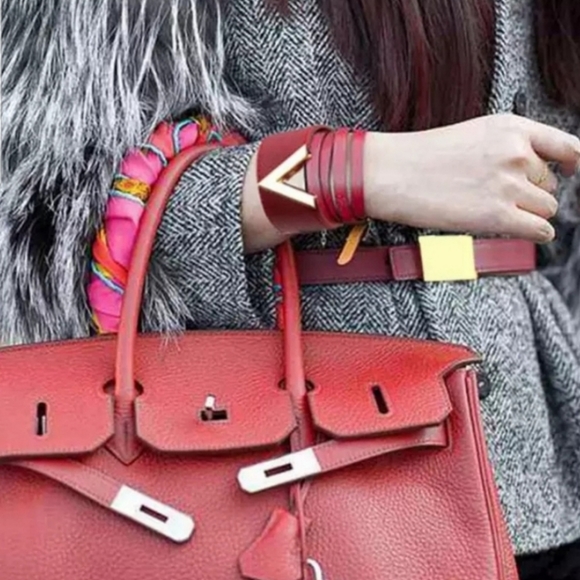 Vegan Leather Wide Cuff Bracelet - Picture 2 of 7